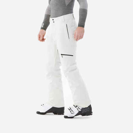 Men’s Warm Ski Trousers Regular 500 - light beige