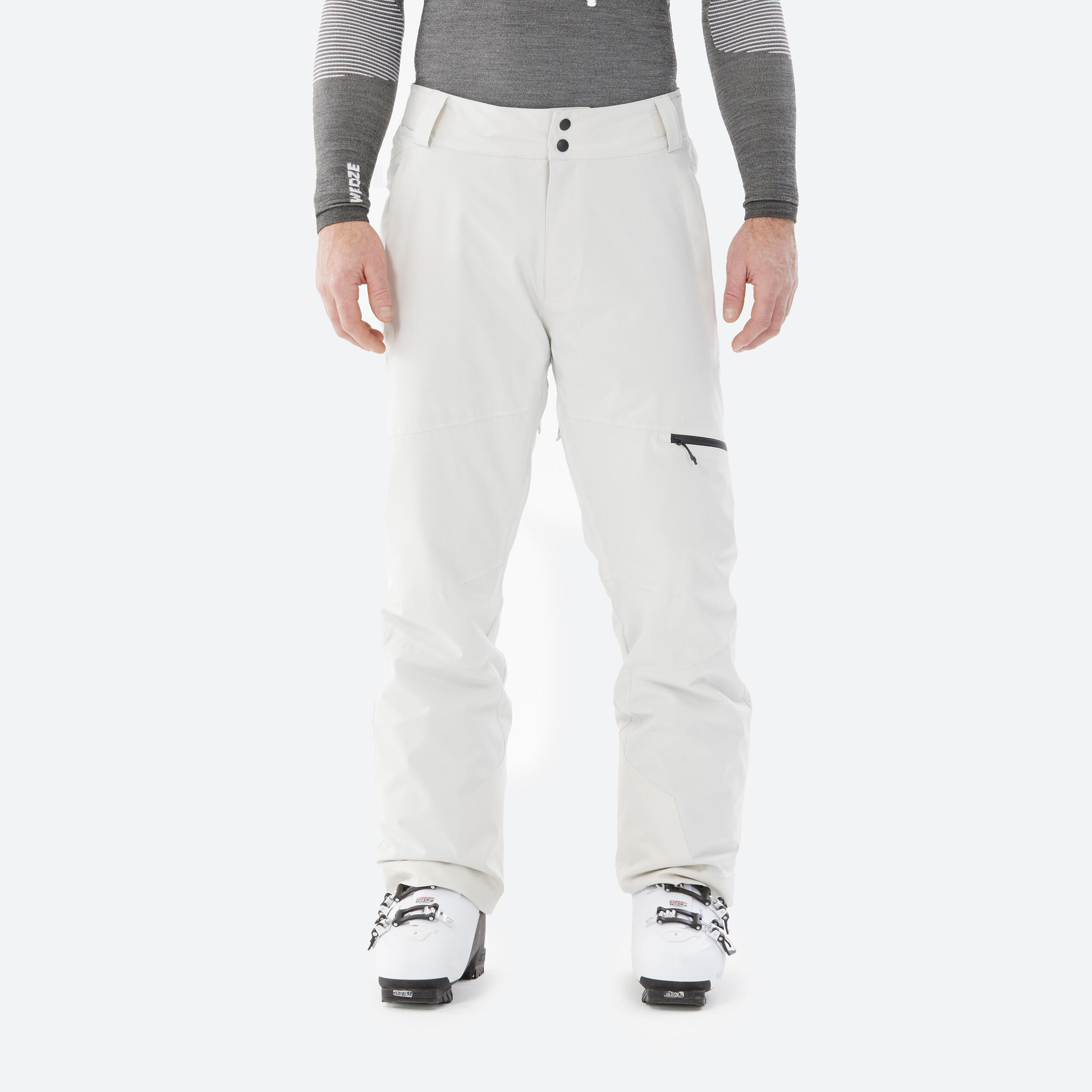 Men's Warm and Adjustable Ski Trousers 500Beige WEDZE Decathlon