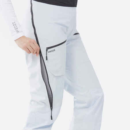 Women's Ski Salopette Trousers FR900 - Light Blue