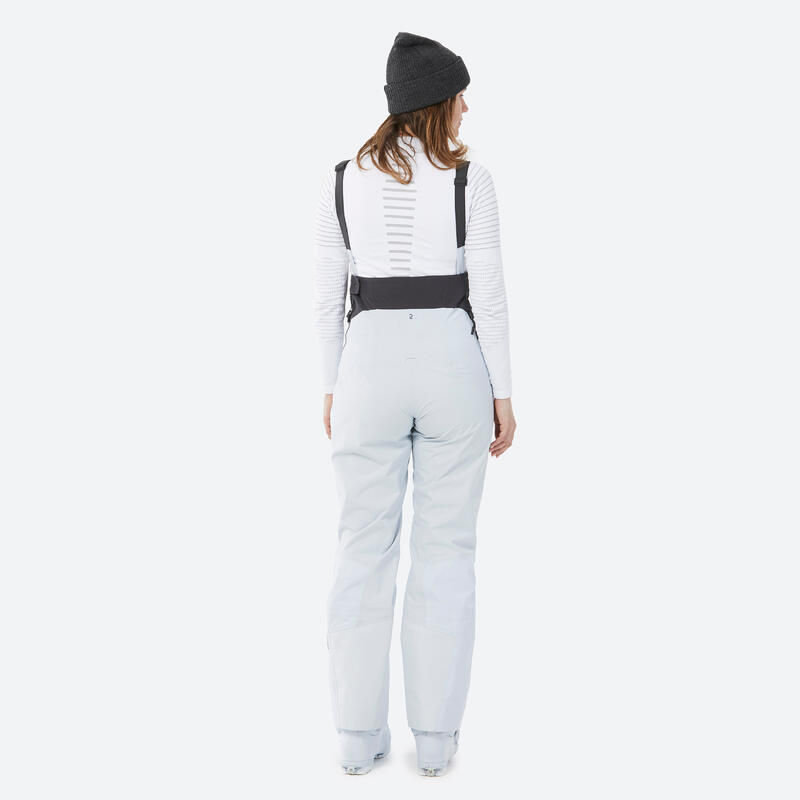 Pantalon tip salopetă schi foarte impermeabil FR900 Albastru deschis Damă