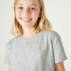 Girls' Cotton T-Shirt 500 - Grey