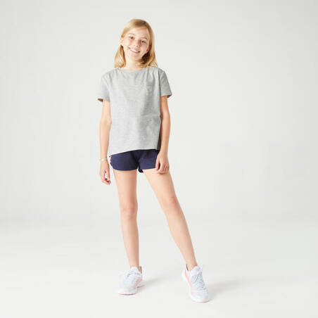 Girls' Cotton T-Shirt 500 - Grey