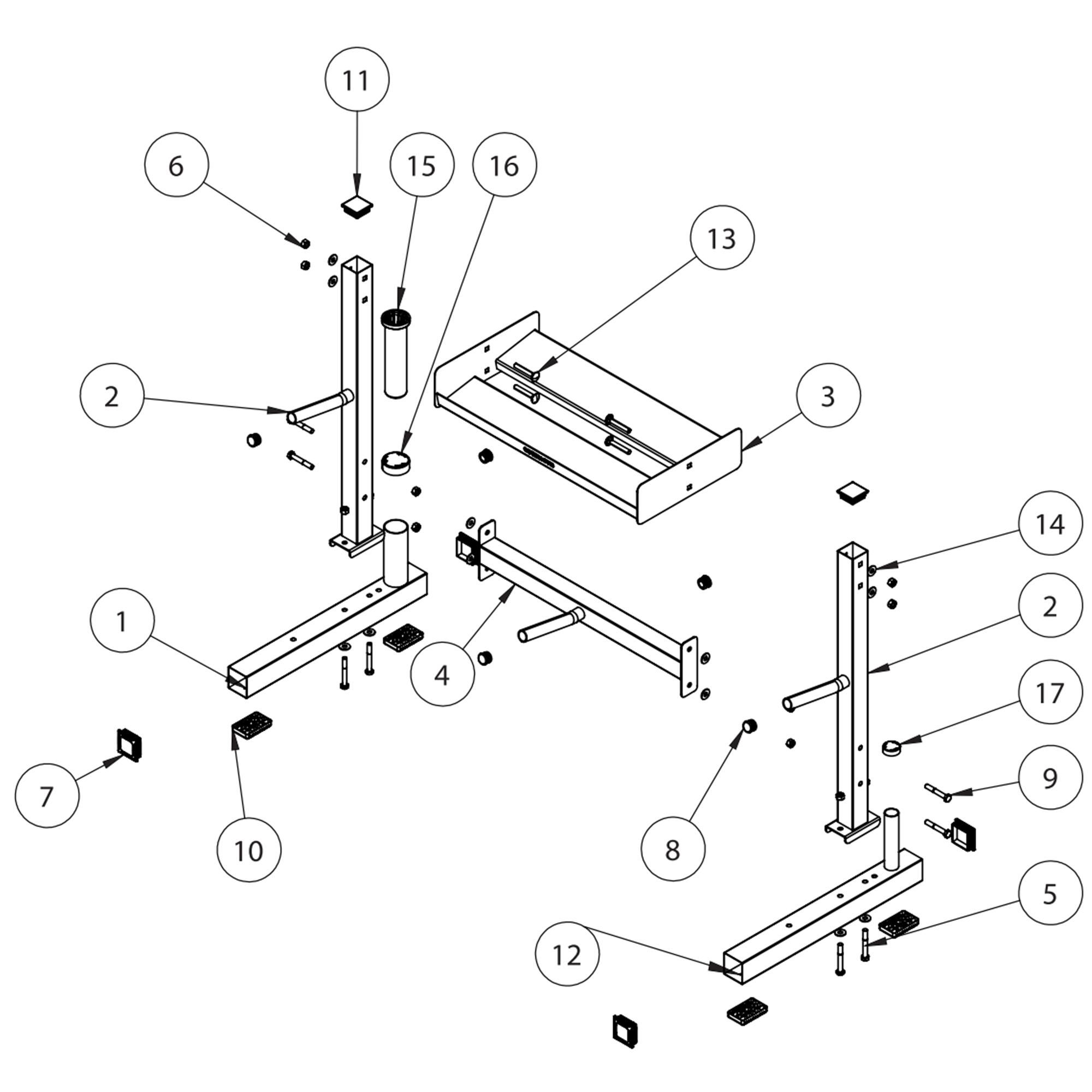 Ensemble de vis pour support de rangement de musculation - CORENGTH