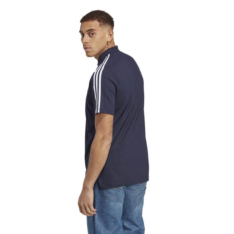 Polo coton piqué Adidas bleu marine