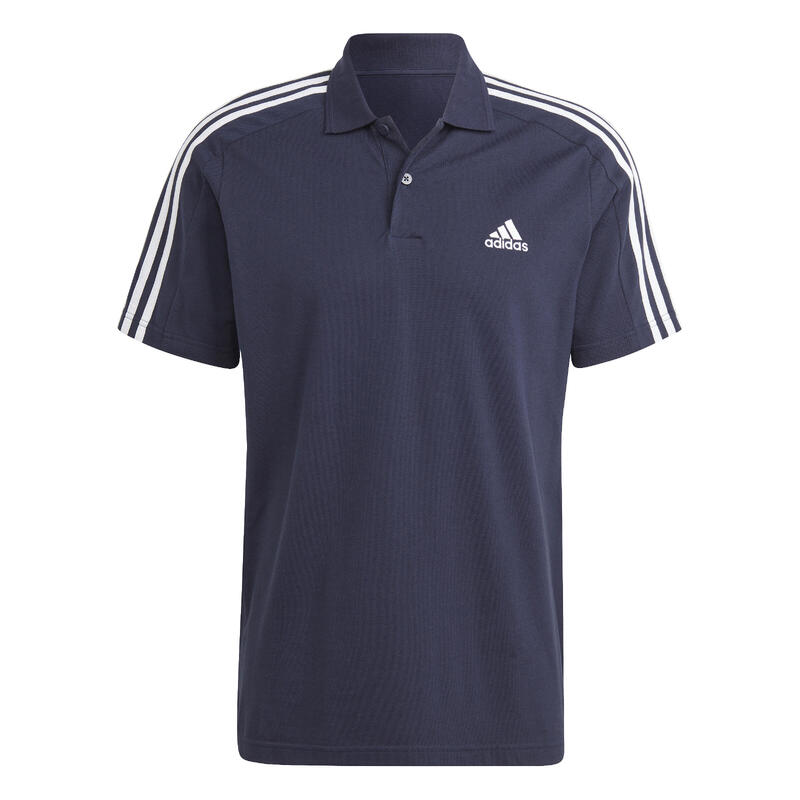 Polo coton piqué Adidas bleu marine