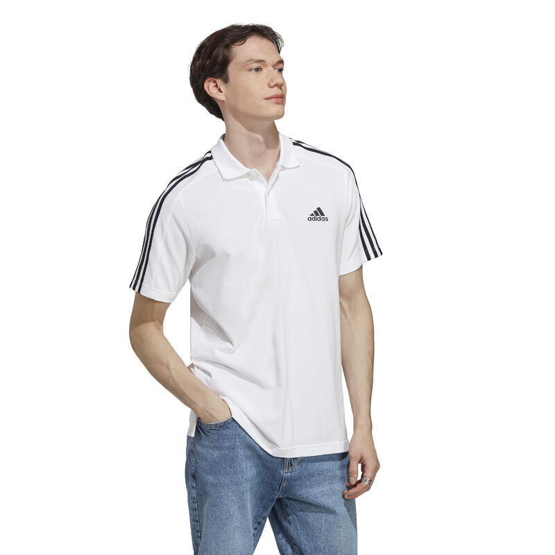 Polo piqué adidas blanc