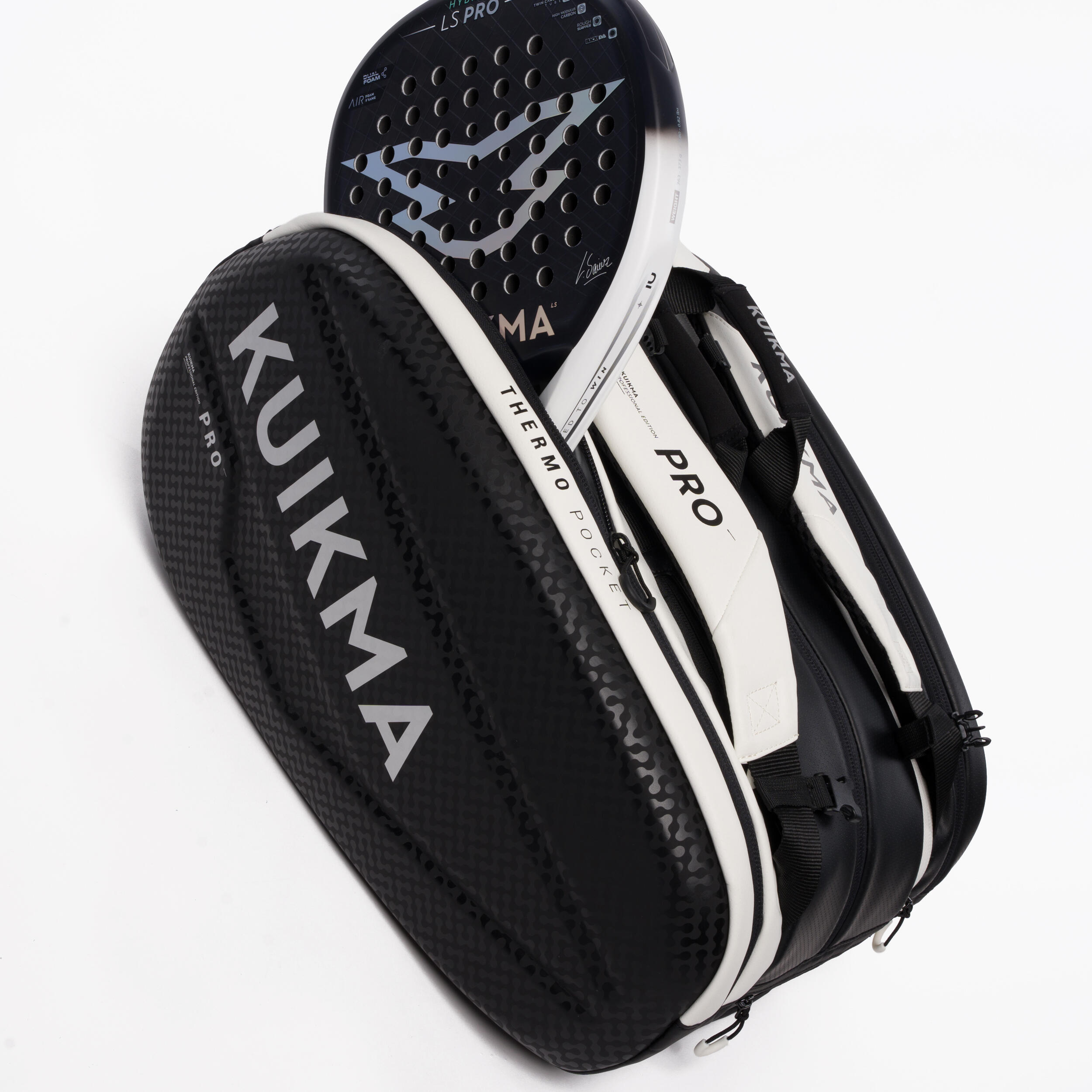 Isothermal padel bag 46>54L - Kuikma Pro black white