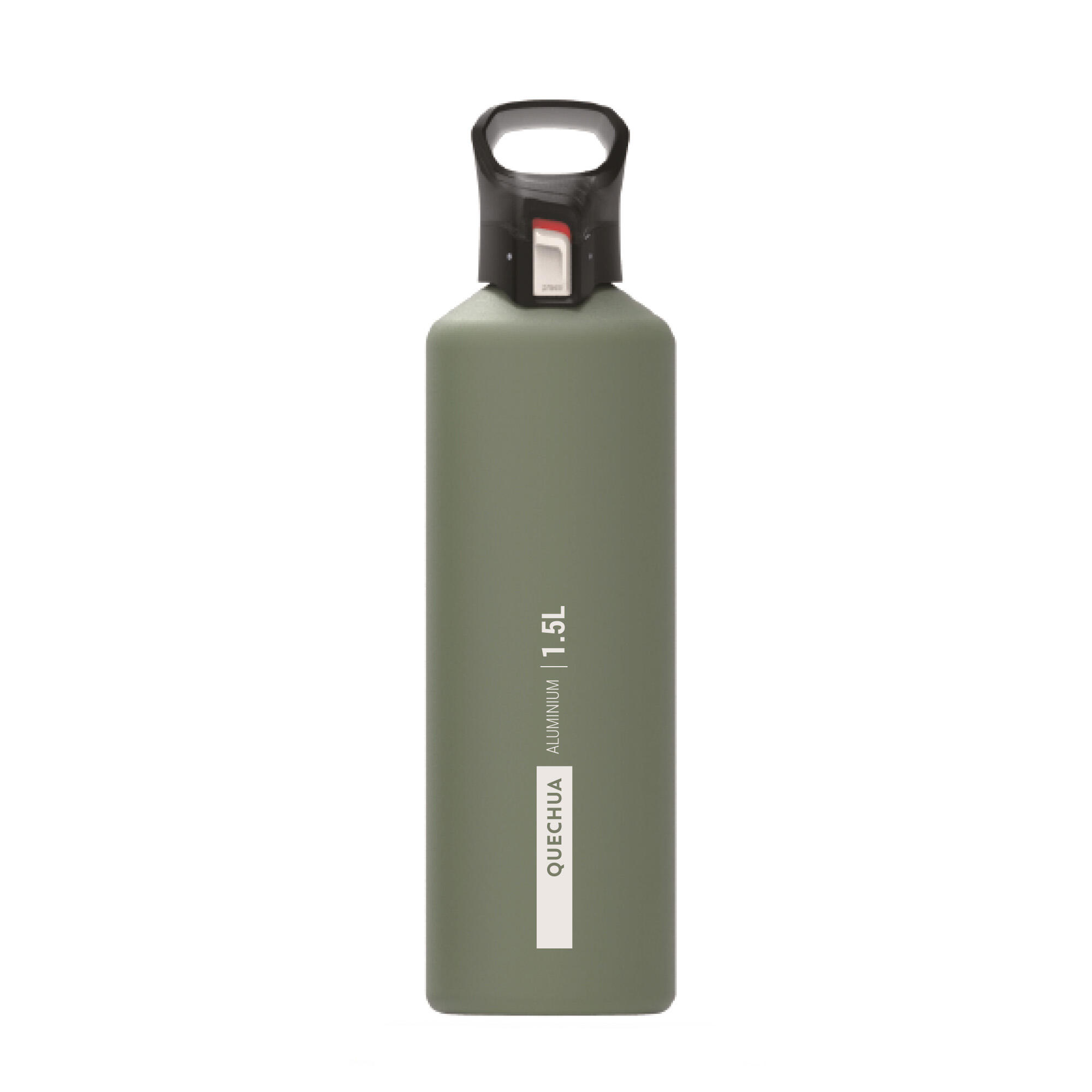 1.5L aluminium flask with quick-open cap for hiking - Khaki 11/12