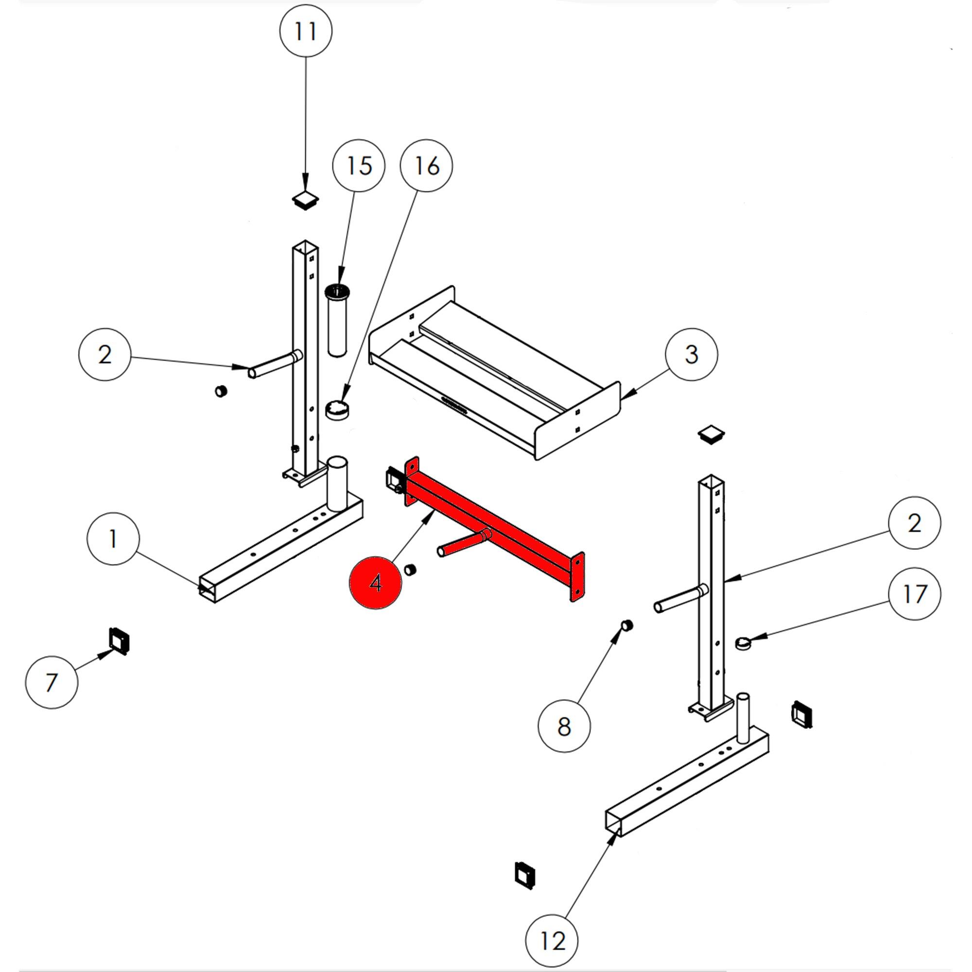 BODYBUILDING STORAGE RACK - LOW CROSSBAR