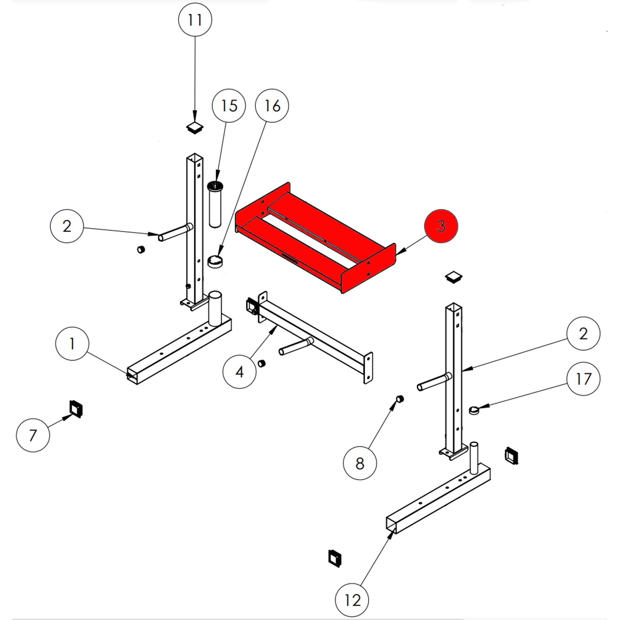 RACK DE STOCKAGE MUSCULATION - PLATEAU STOCKAGE 5/6