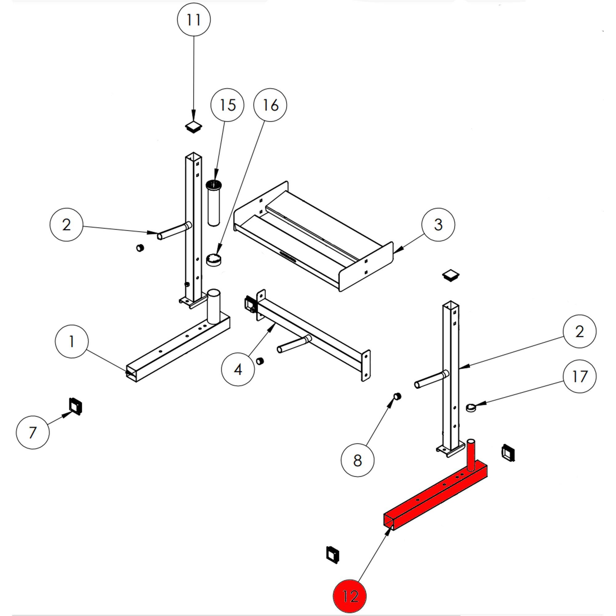 BODYBUILDING STORAGE RACK - RIGHT FOOT