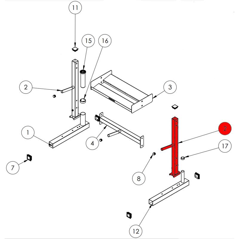 RACK DE STOCKAGE MUSCULATION - MONTANT GAUCHE ou DROIT