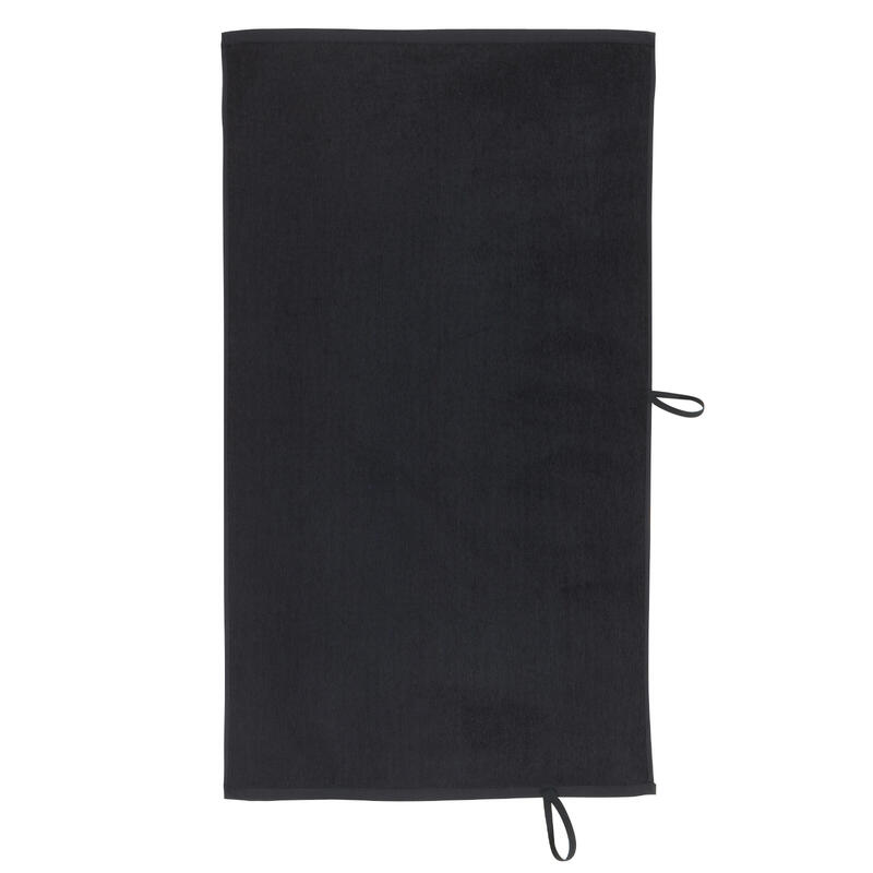 Baumwoll-Handtuch Fitness Bio-Baumwolle 50 × 90 cm - 500 schwarz
