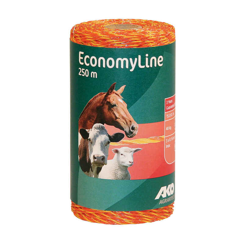 250 m Horse Riding Fencing Wire - Yellow/Orange