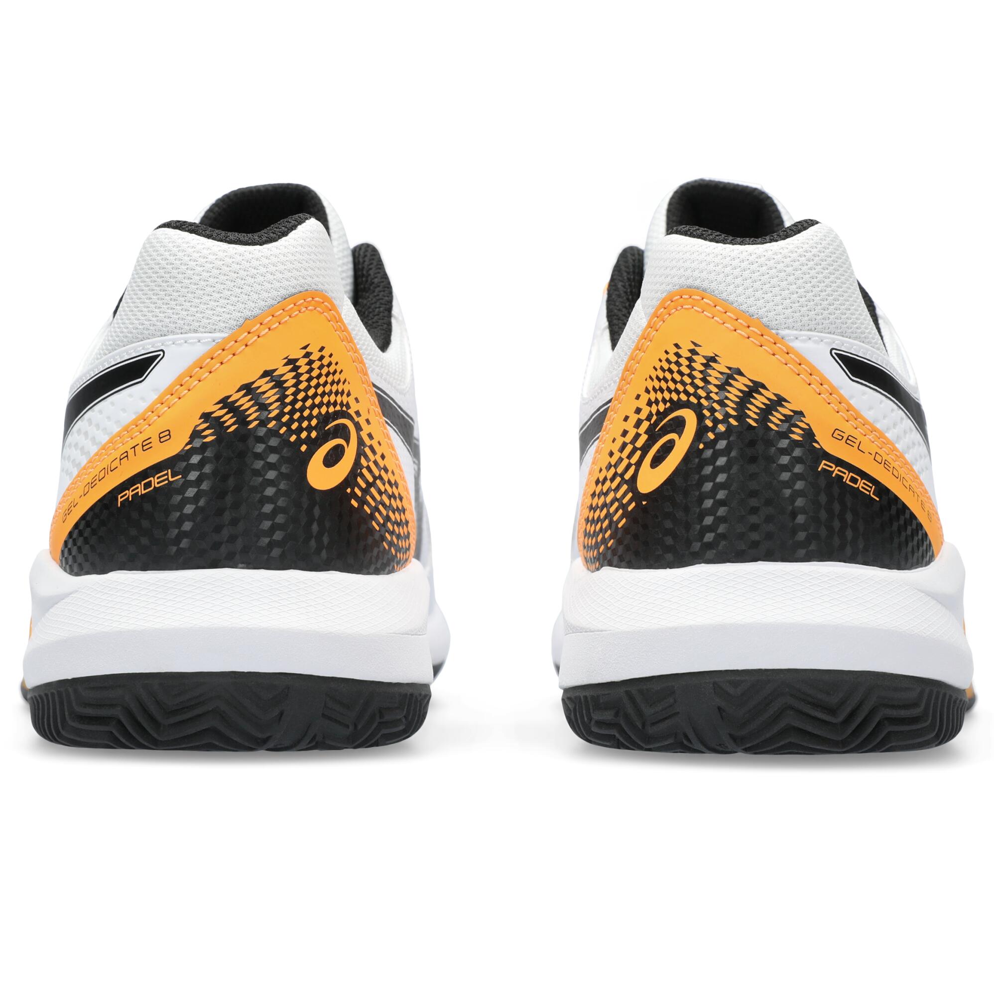 Men's Padel Shoes Gel Dedicate 8 - White/Orange 14/15