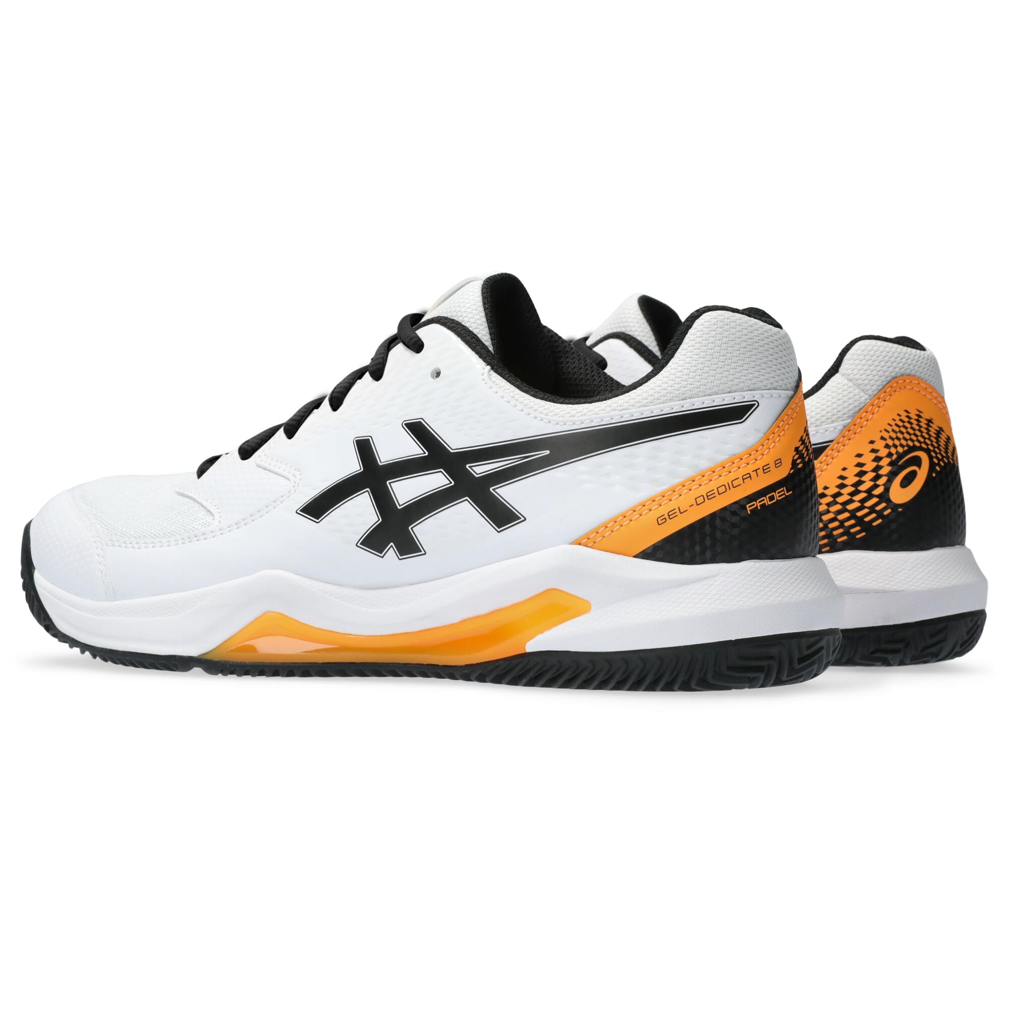 Men's Padel Shoes Gel Dedicate 8 - White/Orange 12/15