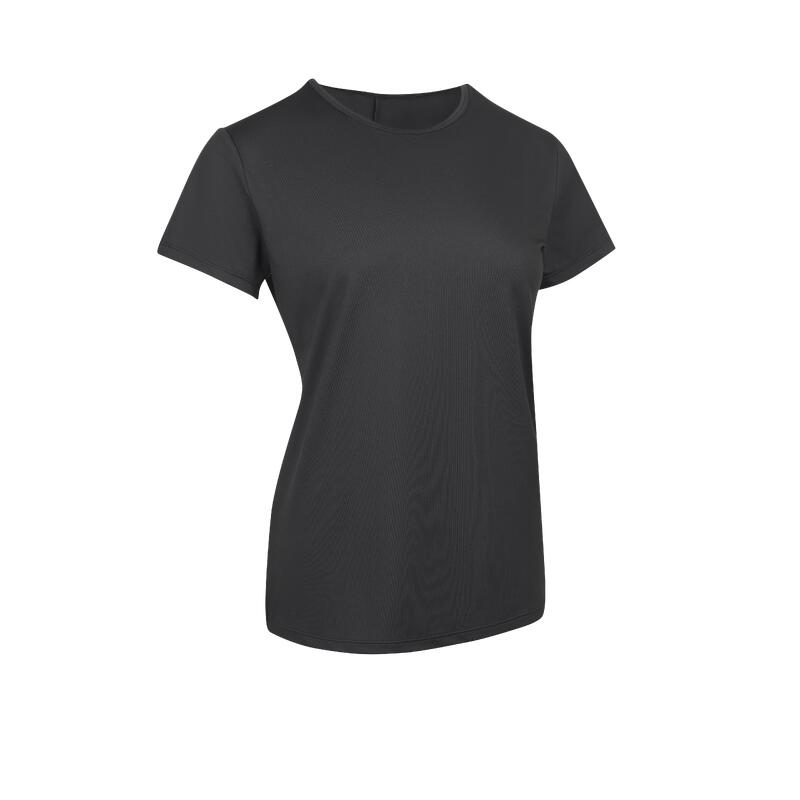 Camiseta Holgada Cardio Training Mujer Negro Corte Láser