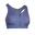 Women's Medium-Support Zipped Ribbed Sports Bra - Comet Blue
