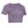 短版無縫健身短袖 T 恤－紫色