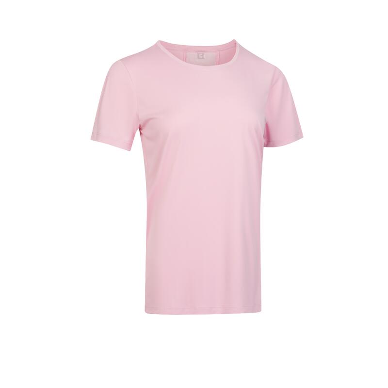 T-shirt manches courtes fitness cardio femme Rose clair