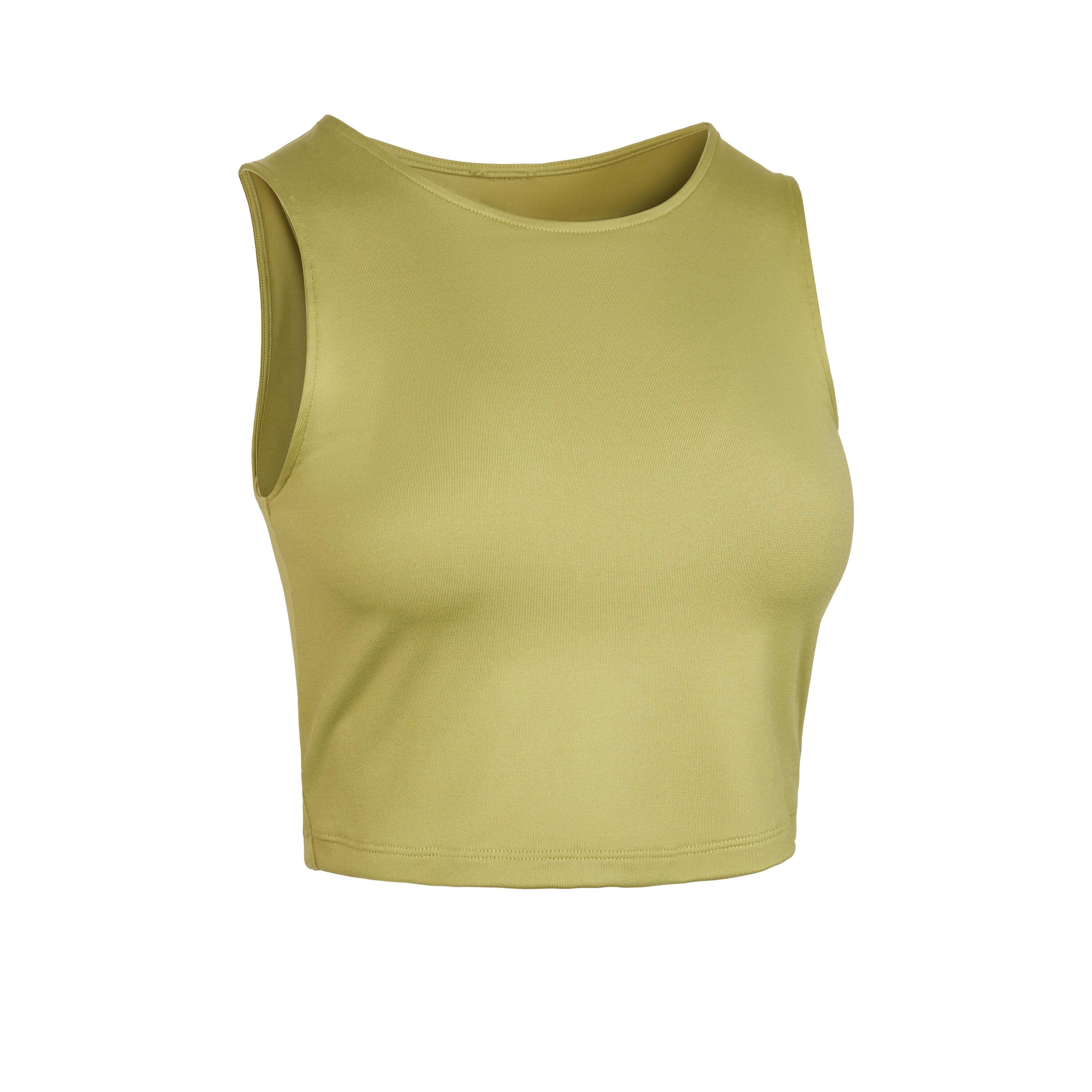 Women's Cardio Fitness Cropped Tank Top - Olive Green 8/8