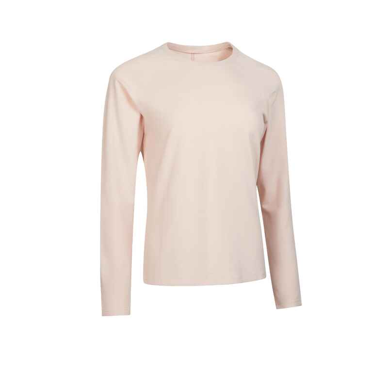 Women's Long-Sleeved Fitness T-Shirt 500 - Pink - Decathlon