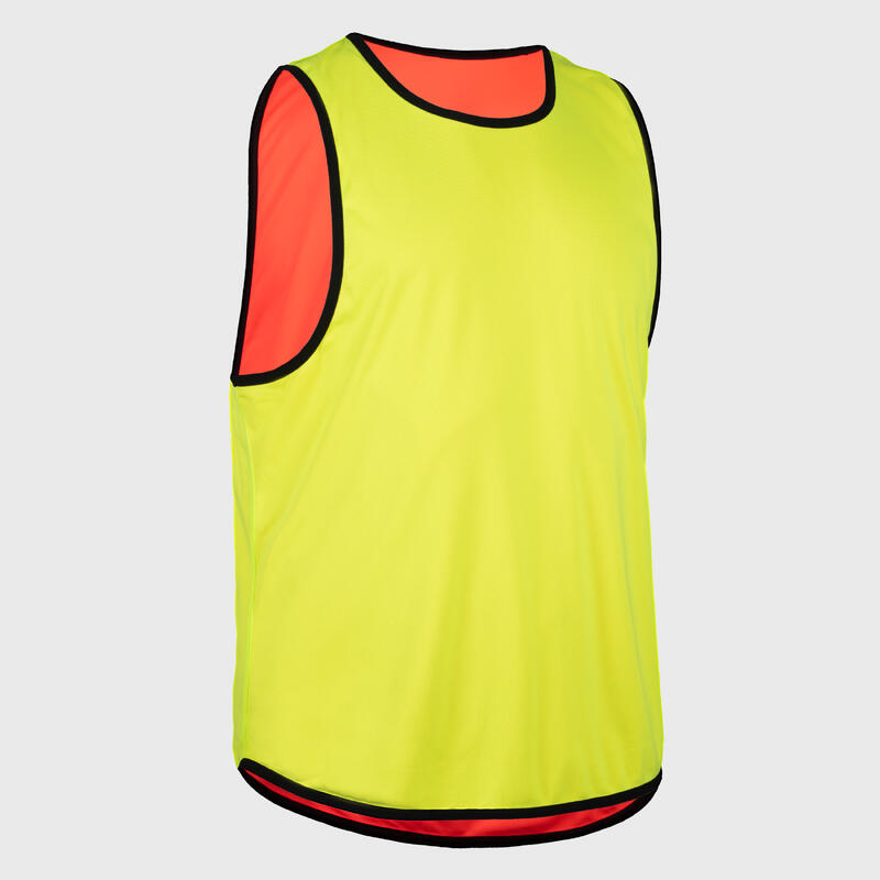 Chasuble de rugby réversible - R500 jaune orange