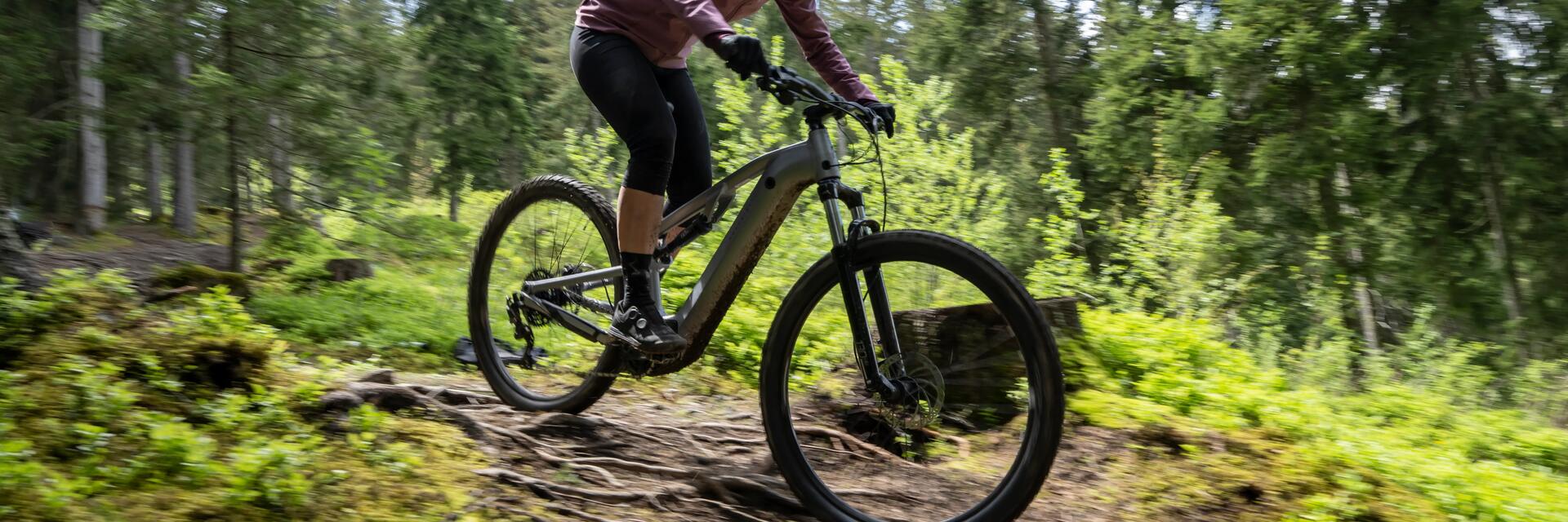 Rider on a mountain bike