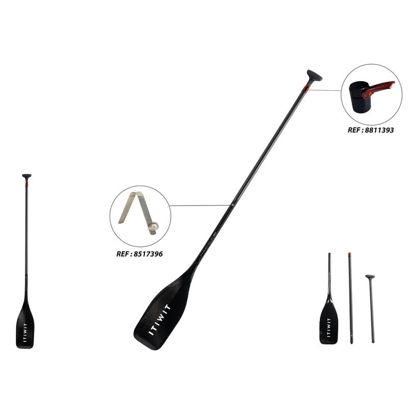 Pagaia stand up paddle desmontável e regulável em 3 partes (165-205cm)- 900