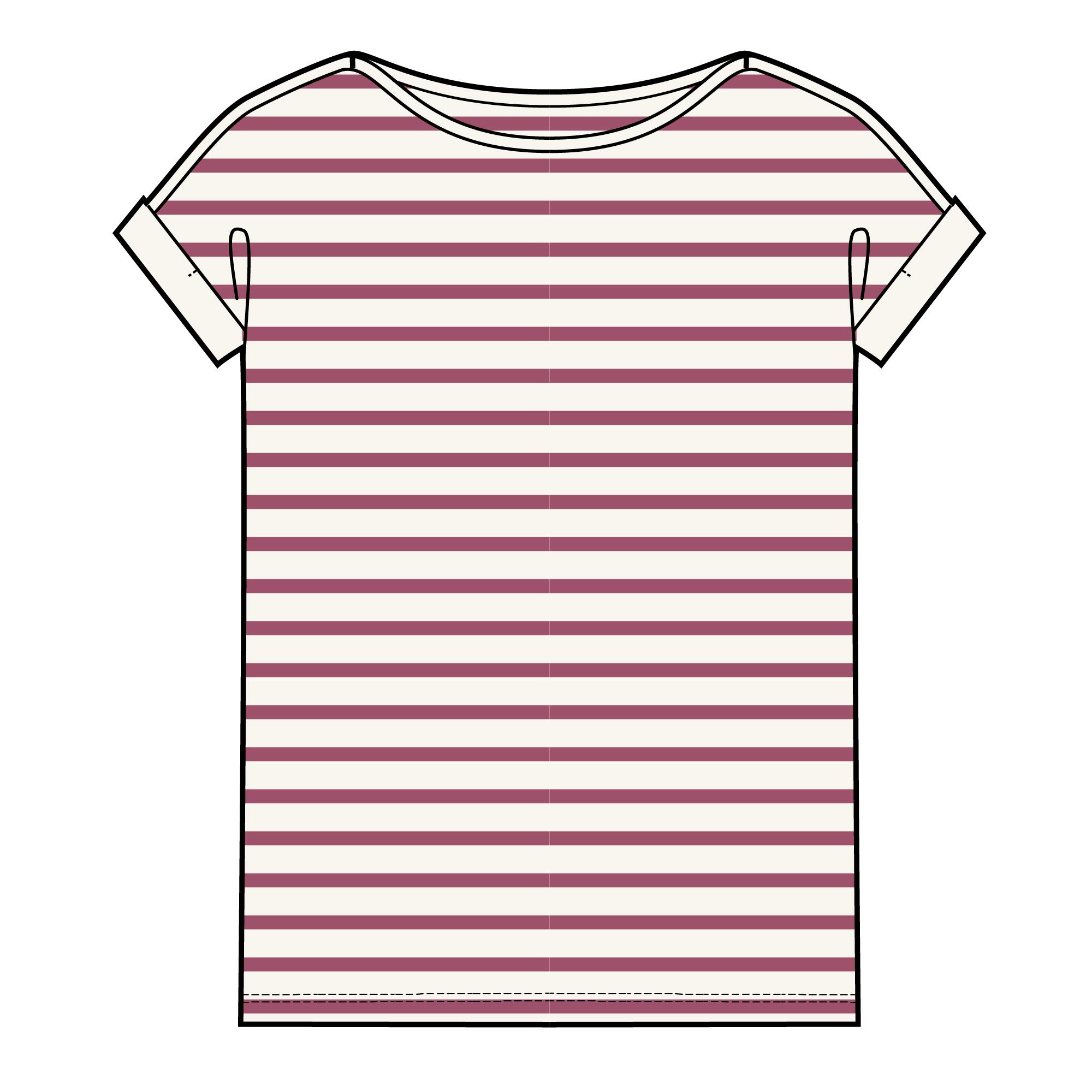 T-Shirt Manga curta- estilo marinheiro Sailing 100 Mulher Cru rosa 10/11