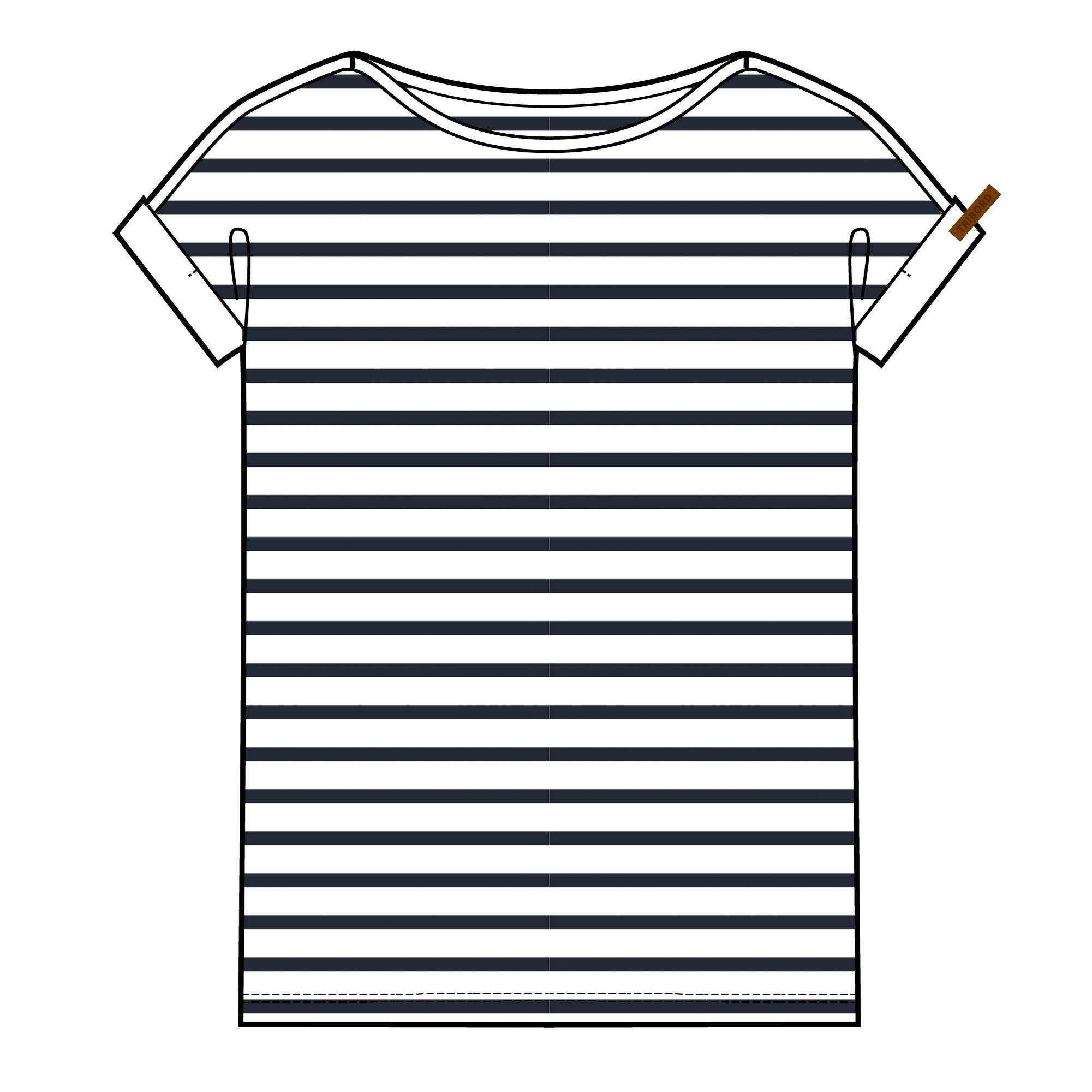 T-Shirt de vela estilo marinheira Sailing 100 Mulher Branco e Azul 11/11