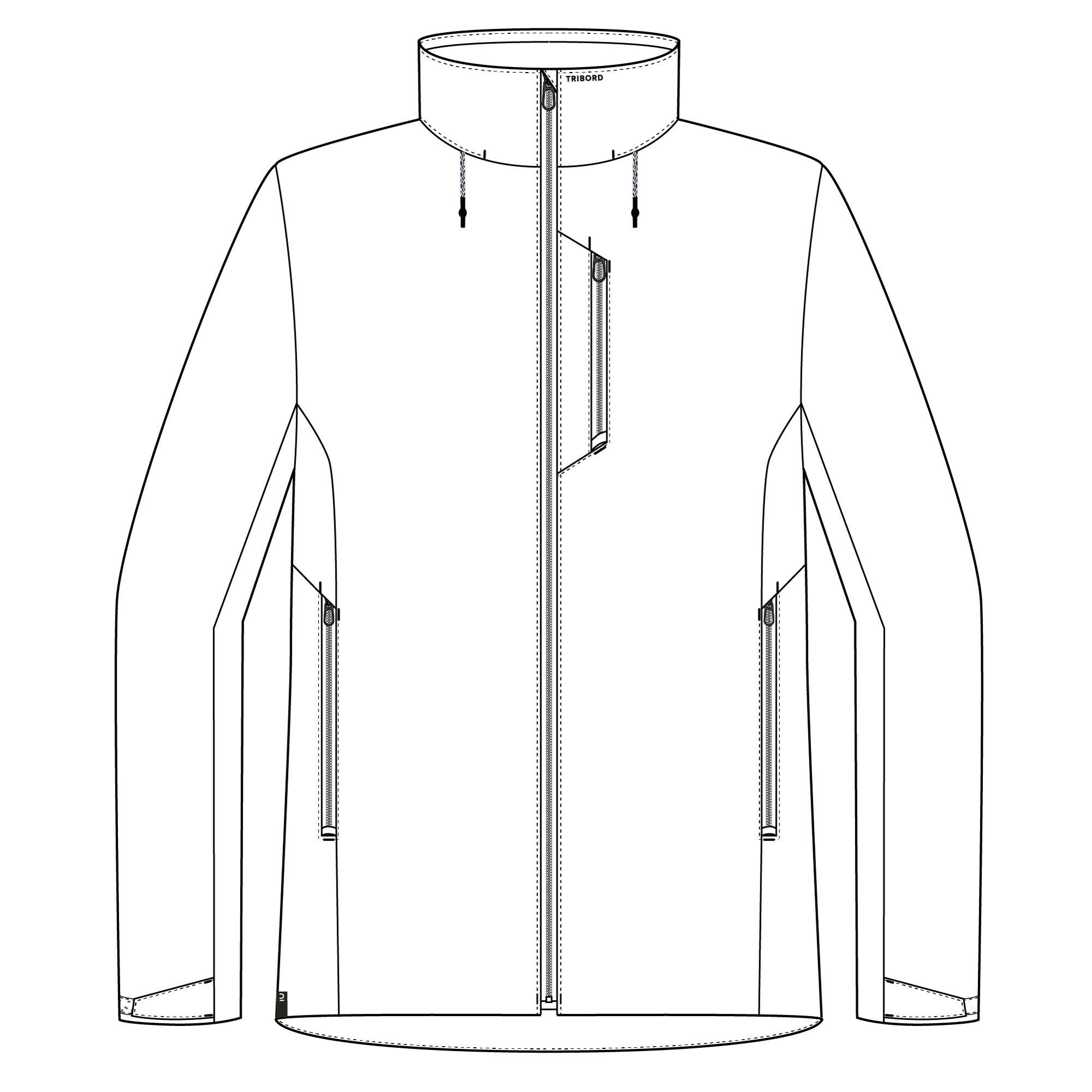 Veste imperméable coupe-vent de voile femme sailing 500 blanche 13/17