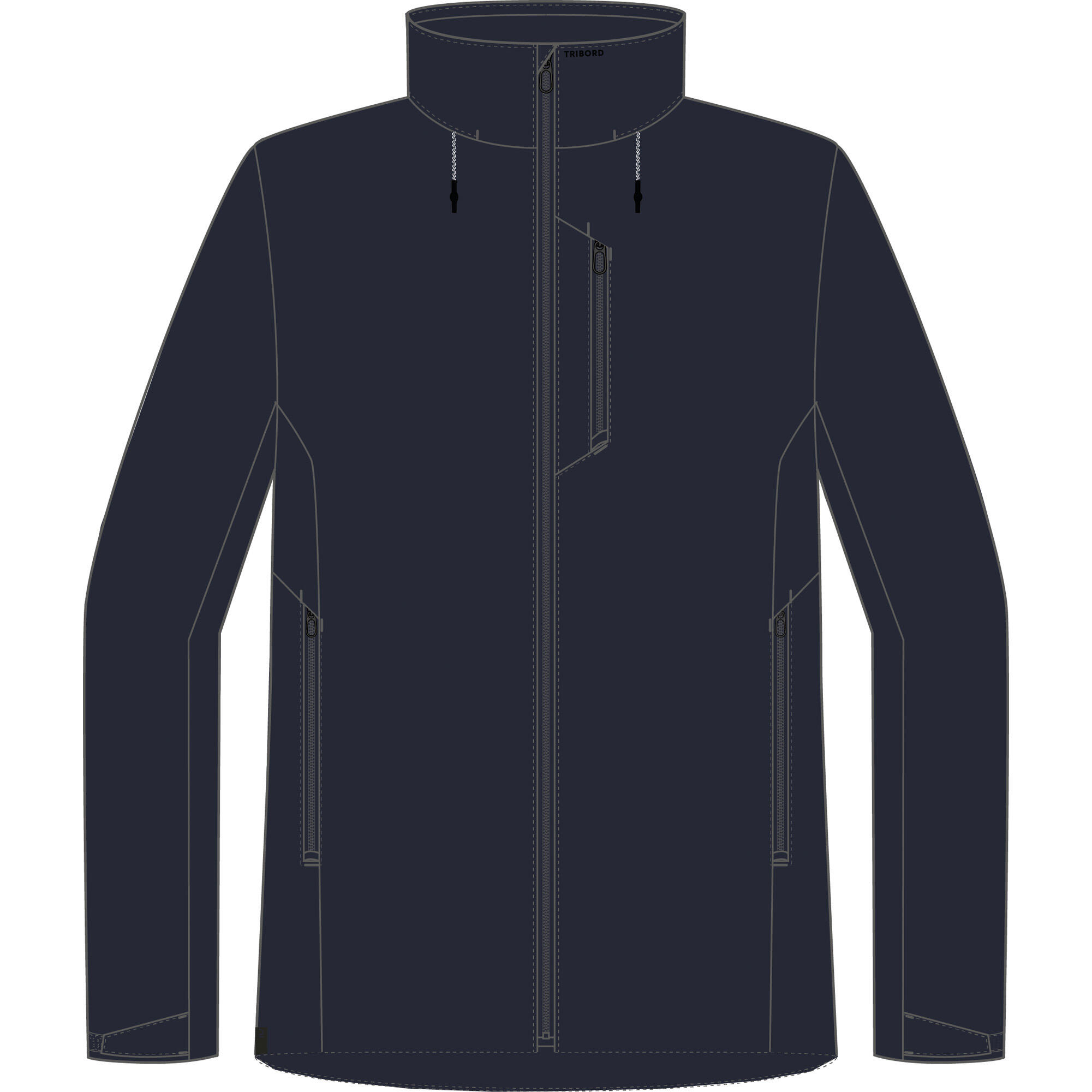 Veste imperméable coupe-vent de voile femme sailing 500 bleu marine 19/19