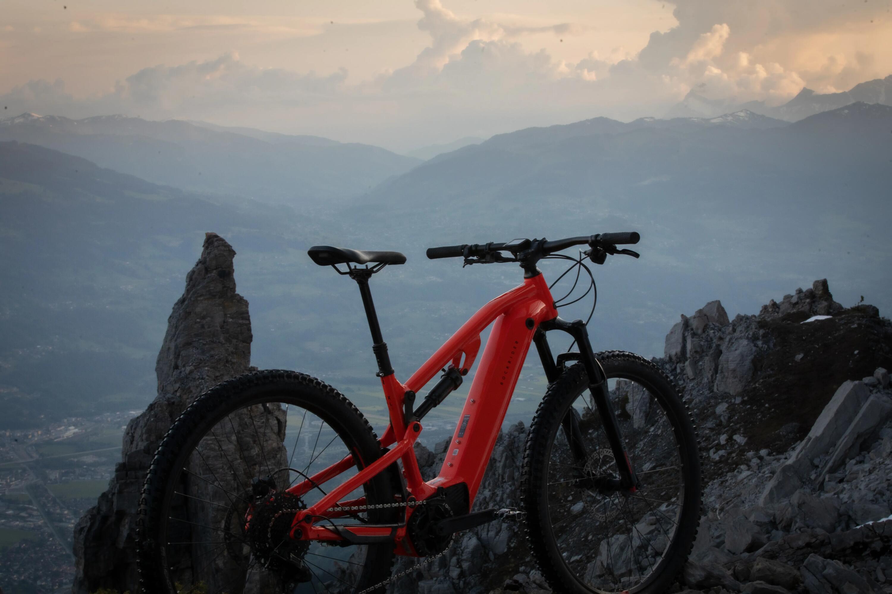 29" Full Suspension Electric Mountain Bike E-Expl 520 S - Bright Red 59/64