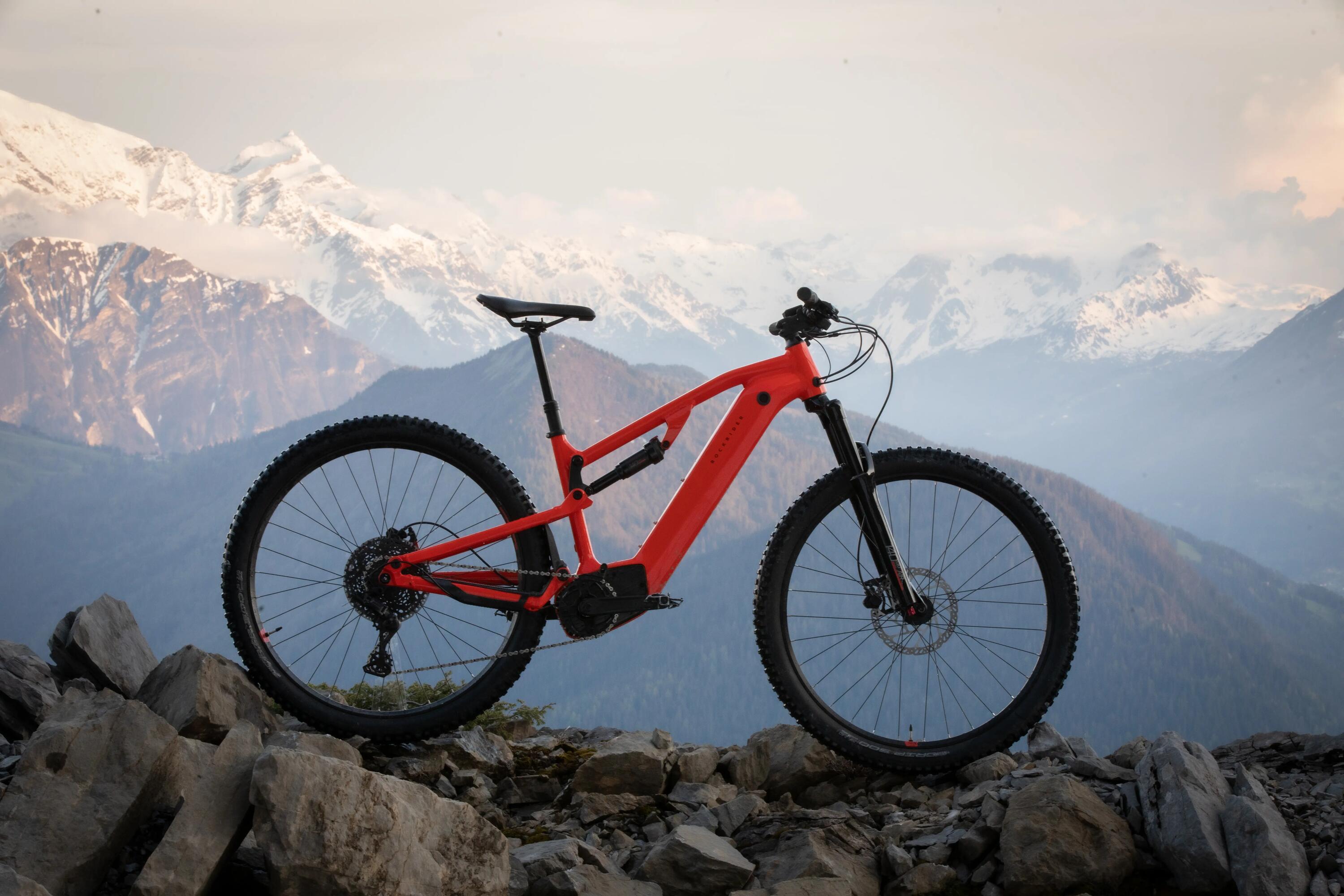 29" Full Suspension Electric Mountain Bike E-Expl 520 S - Bright Red 56/64