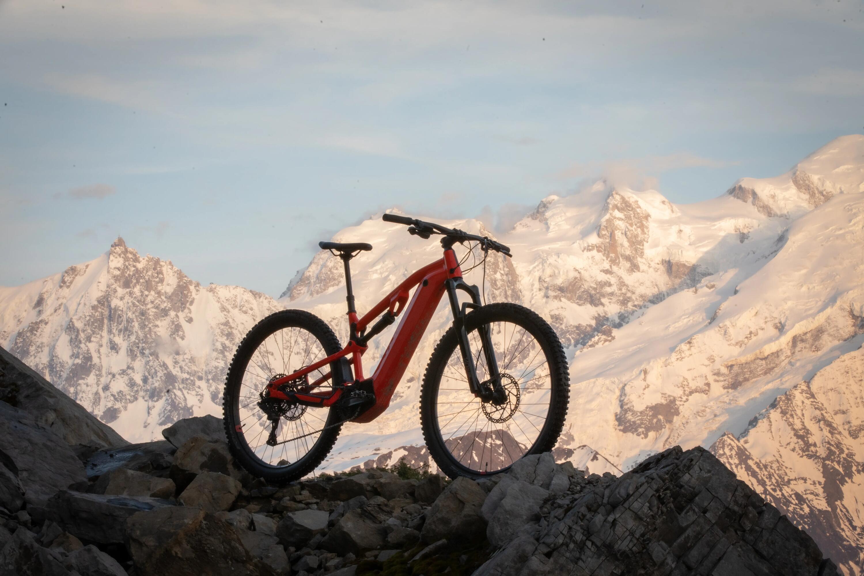 29" Full Suspension Electric Mountain Bike E-Expl 520 S - Bright Red 53/64