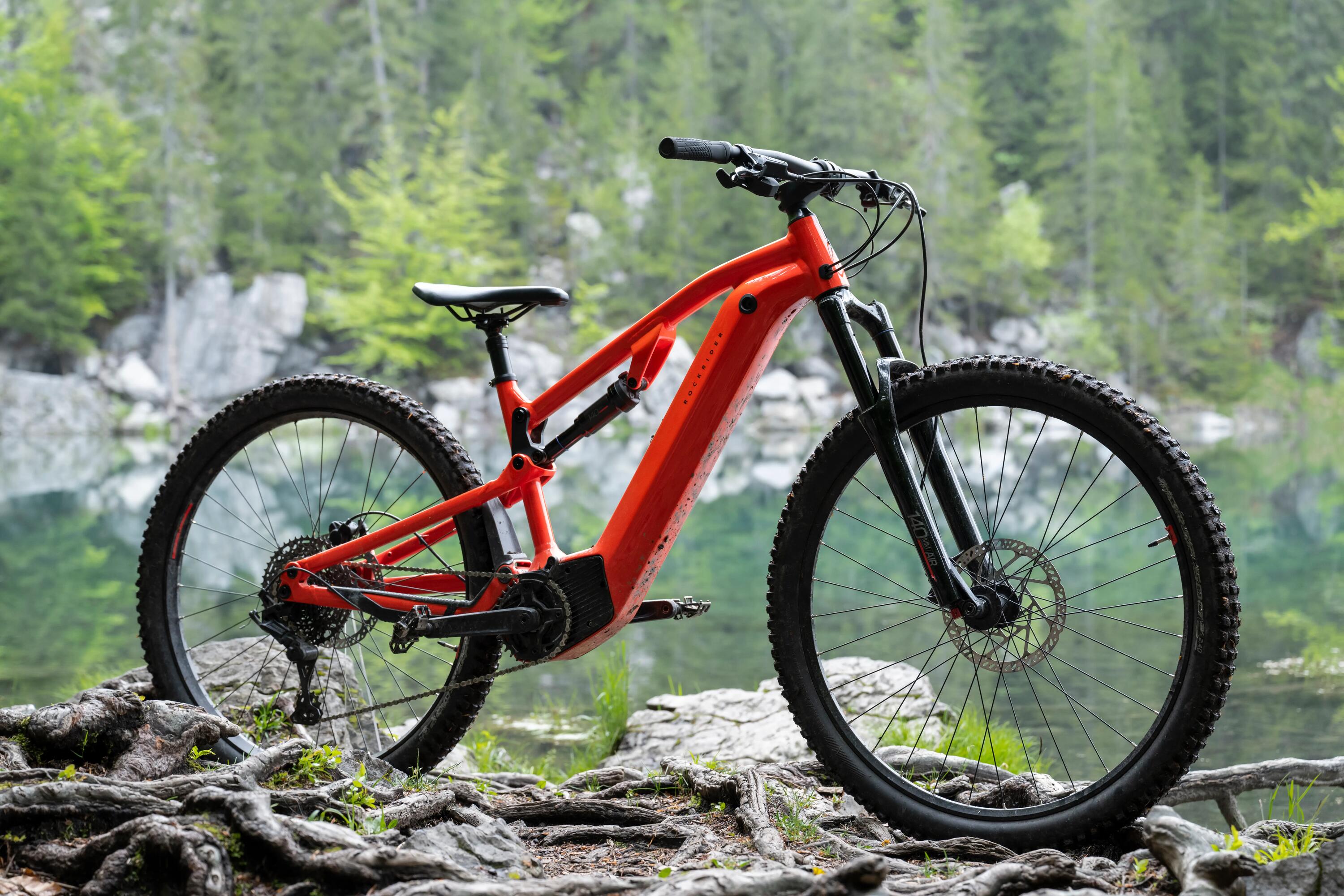 29" Full Suspension Electric Mountain Bike E-Expl 520 S - Bright Red 64/64