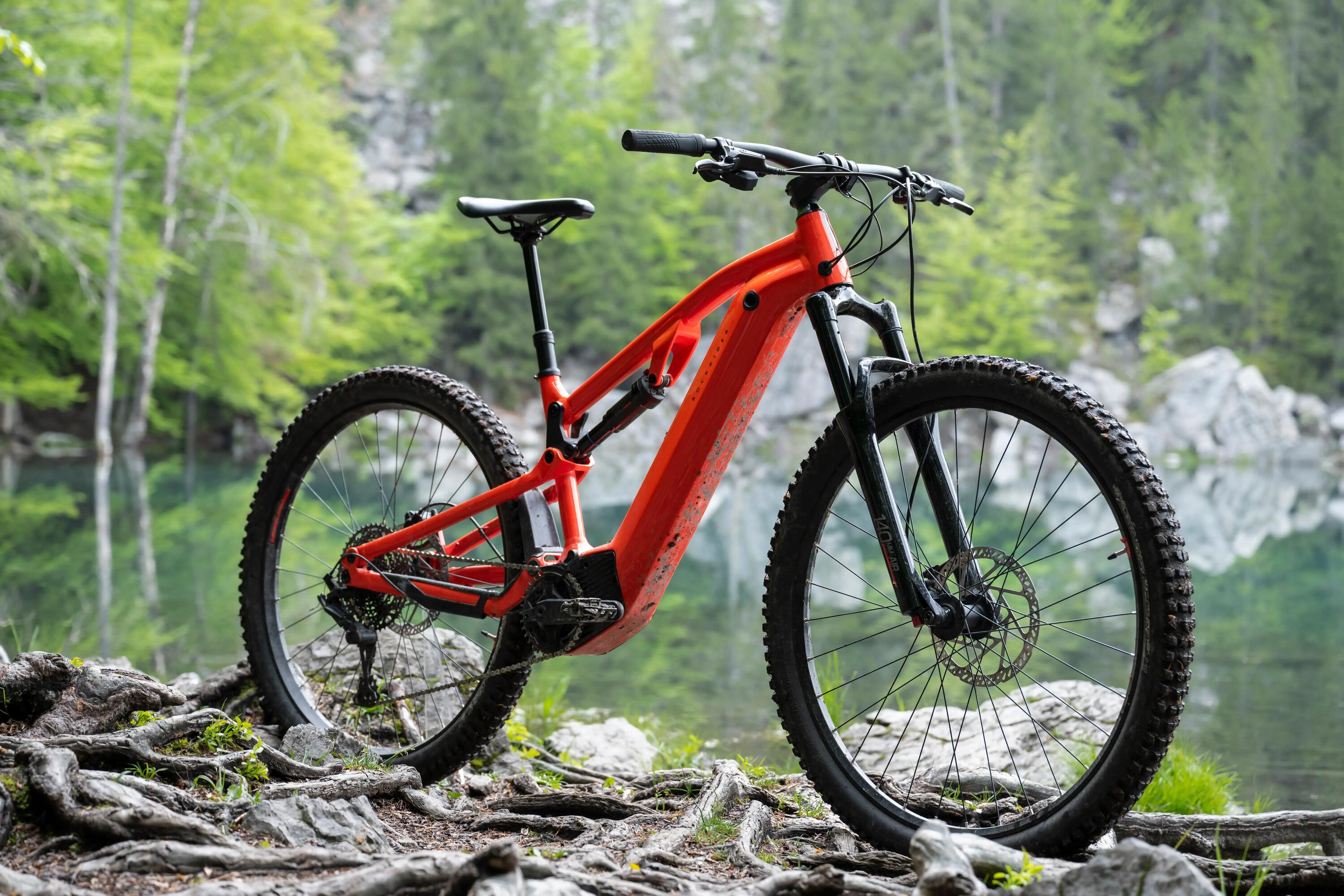 29" Full Suspension Electric Mountain Bike E-Expl 520 S - Bright Red 58/64