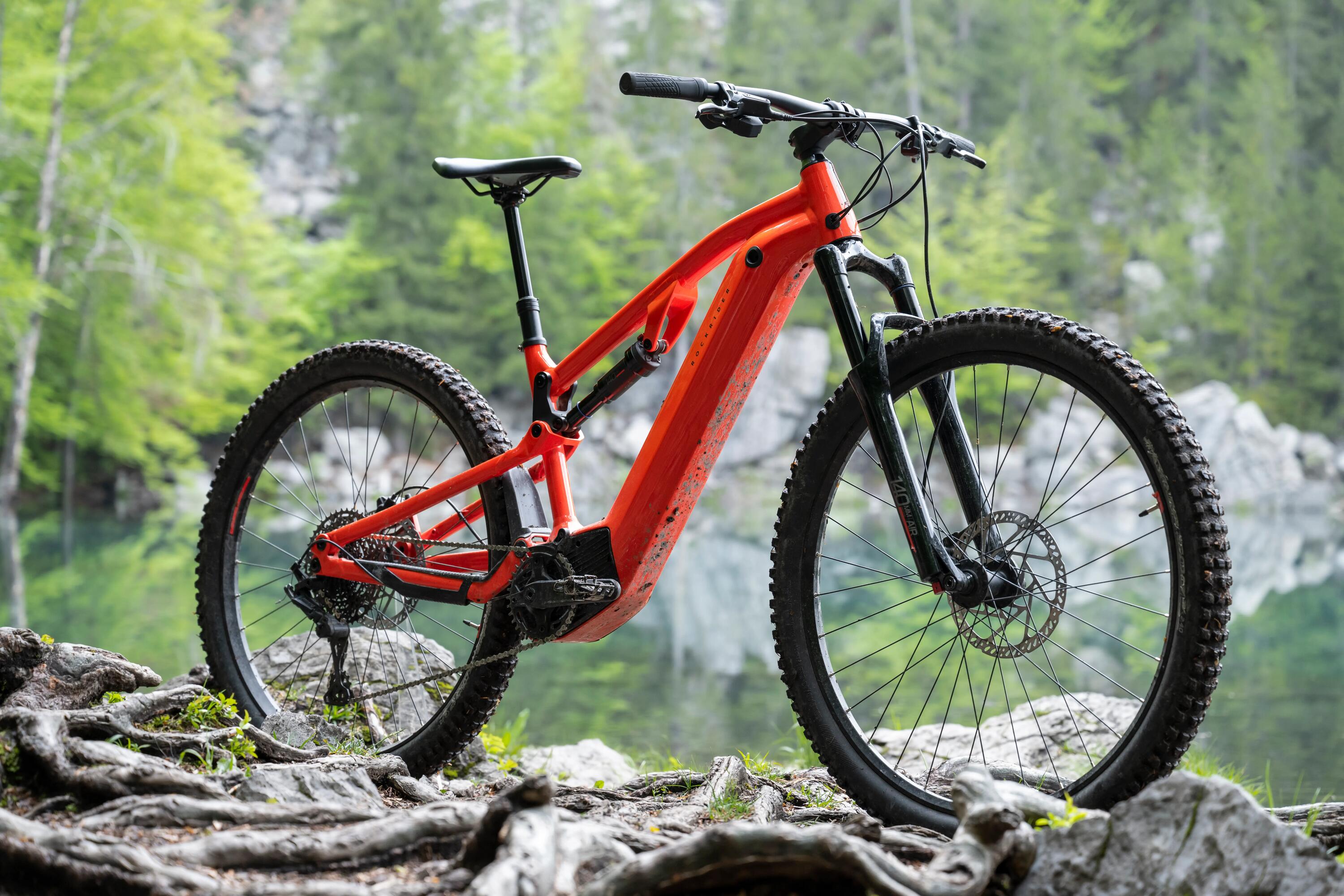 29" Full Suspension Electric Mountain Bike E-Expl 520 S - Bright Red 55/64