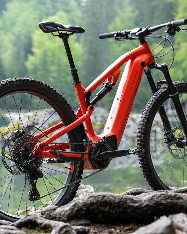 Vélo VTT électrique tout suspendu 29" - E-EXPL 520 S Rouge vif