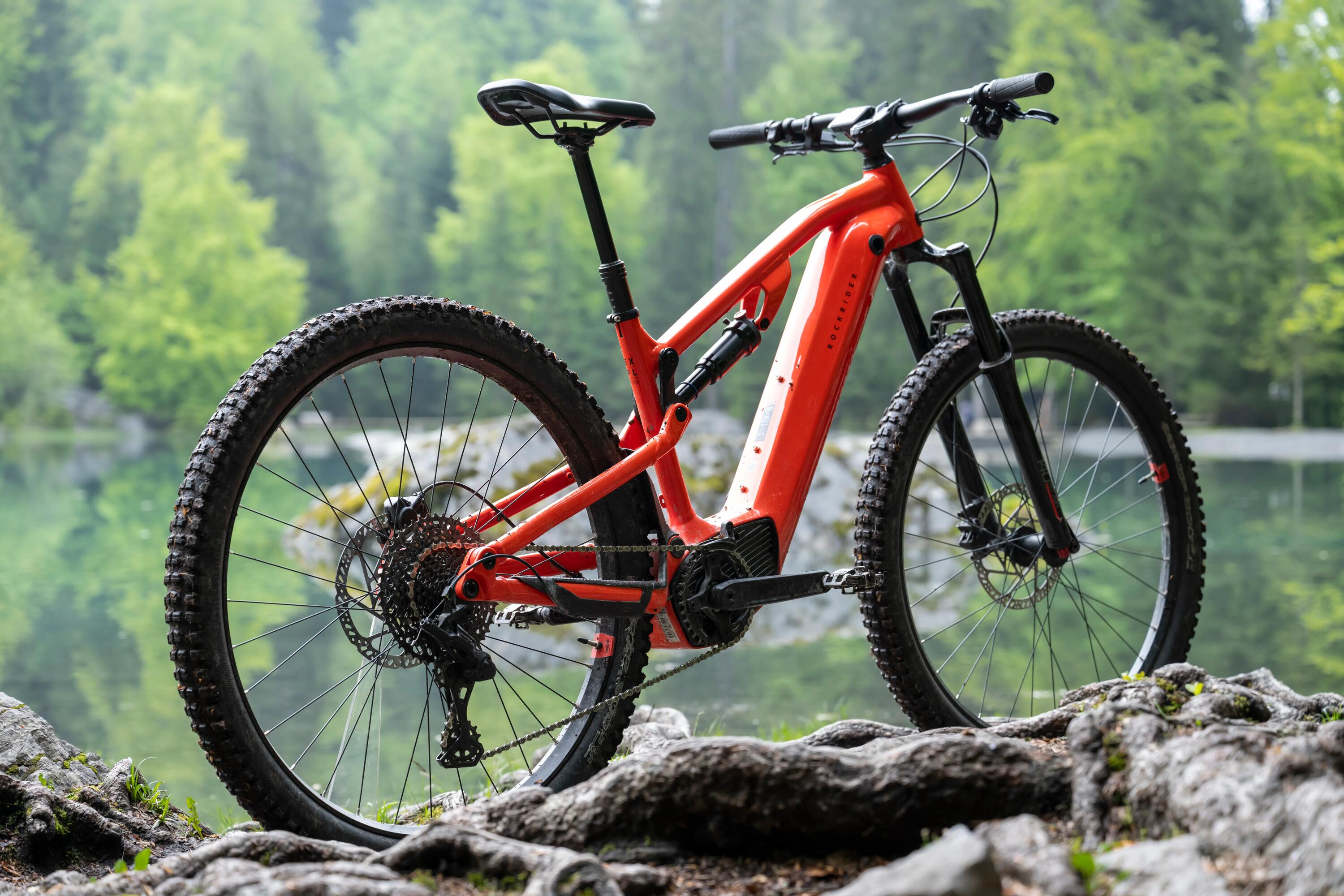 29" Full Suspension Electric Mountain Bike E-Expl 520 S - Bright Red 46/64