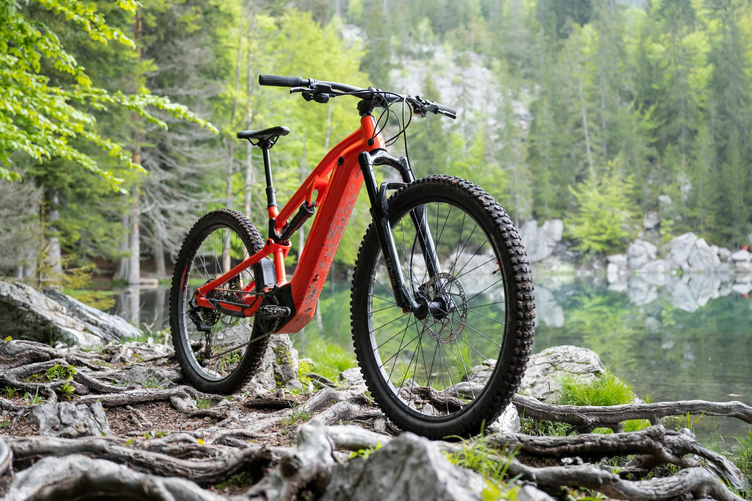 29" Full Suspension Electric Mountain Bike E-Expl 520 S - Bright Red 14/64