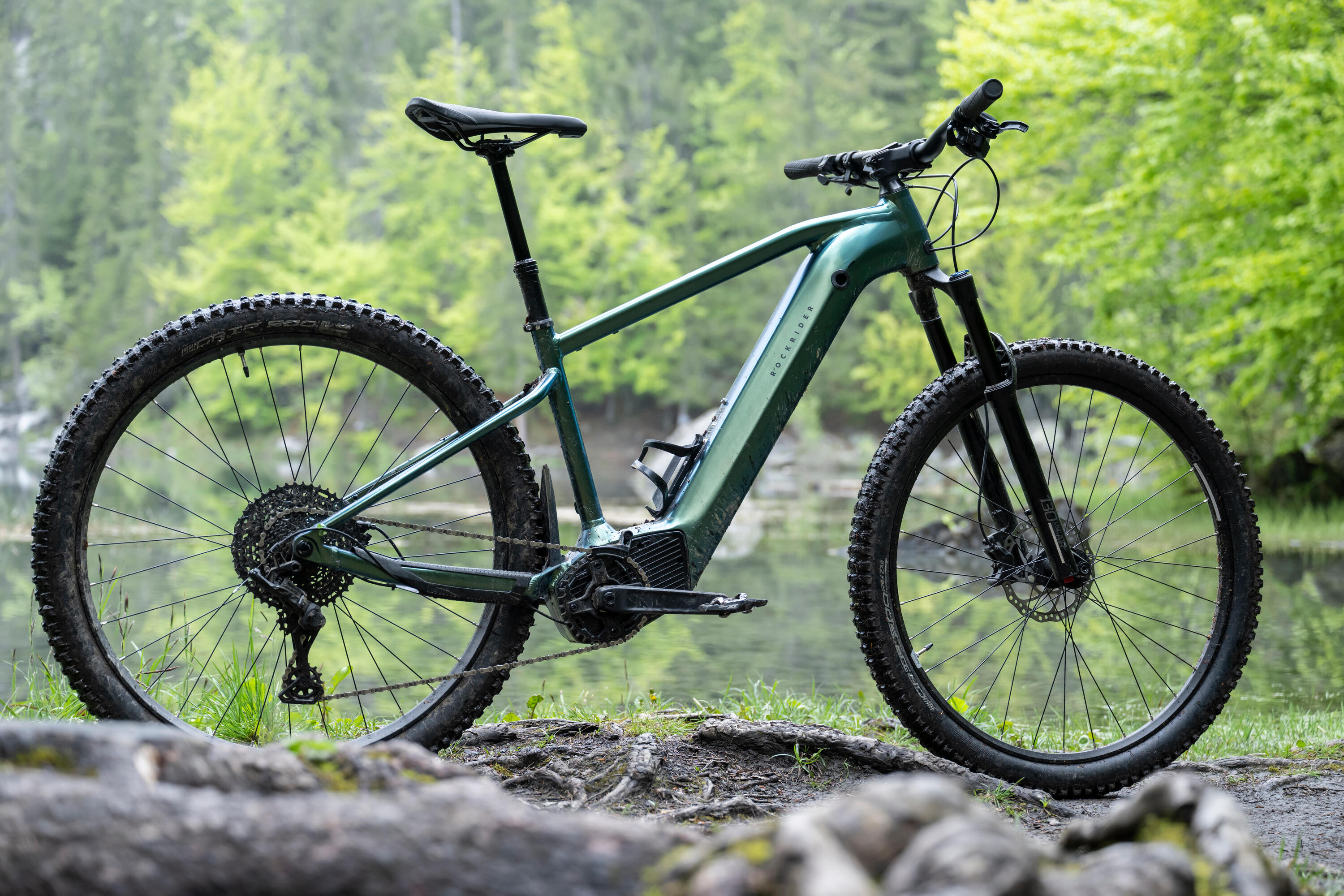 Bicicleta MTB Eléctrica E-Expl 700 Mujer Verde Botella Semirrígida 29" 13/19