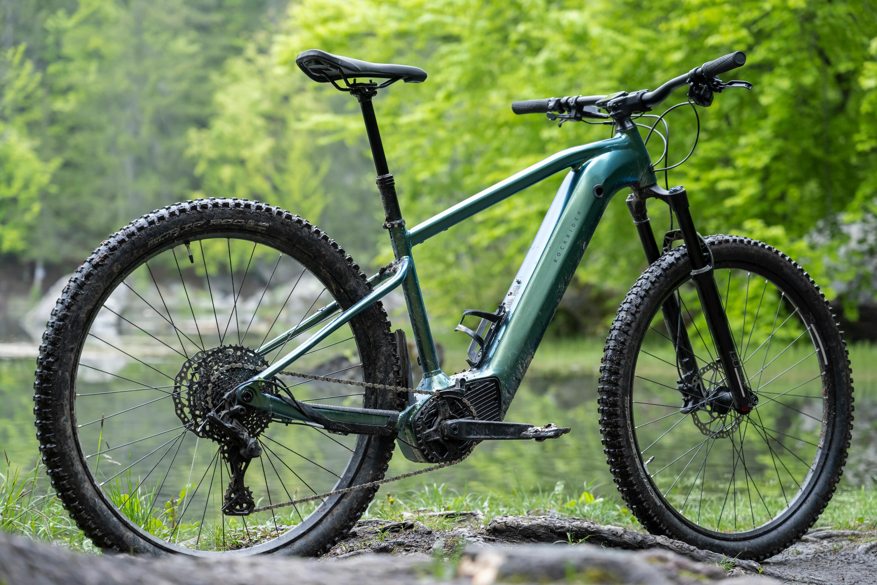 Bicicleta MTB Eléctrica E-Expl 700 Mujer Verde Botella Semirrígida 29" 9/19