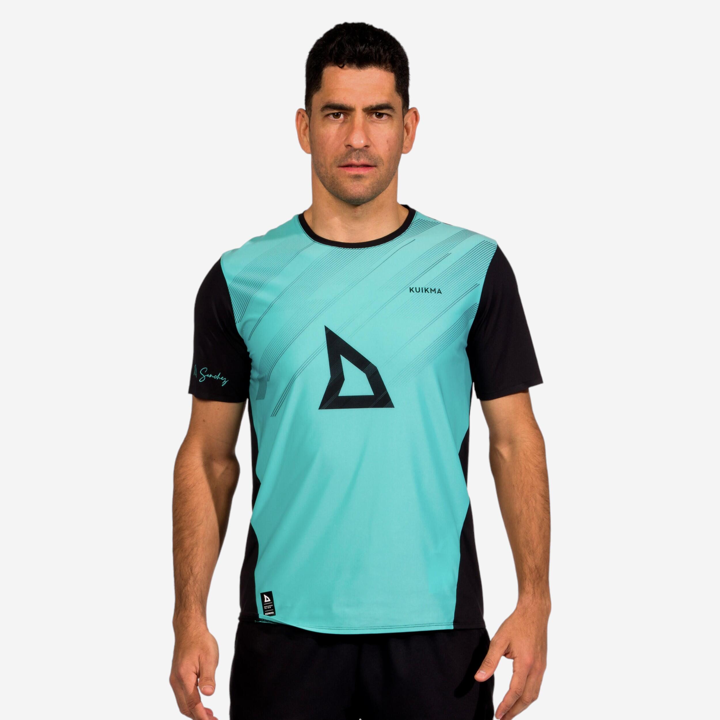 Kuikma - T-shirt De Padel Manches Courtes Technique Homme - Kuikma Pts Pro Maxi Sanchez - T-shirt Manches Courtes - Padel Beach Tennis - Bleu-vert -