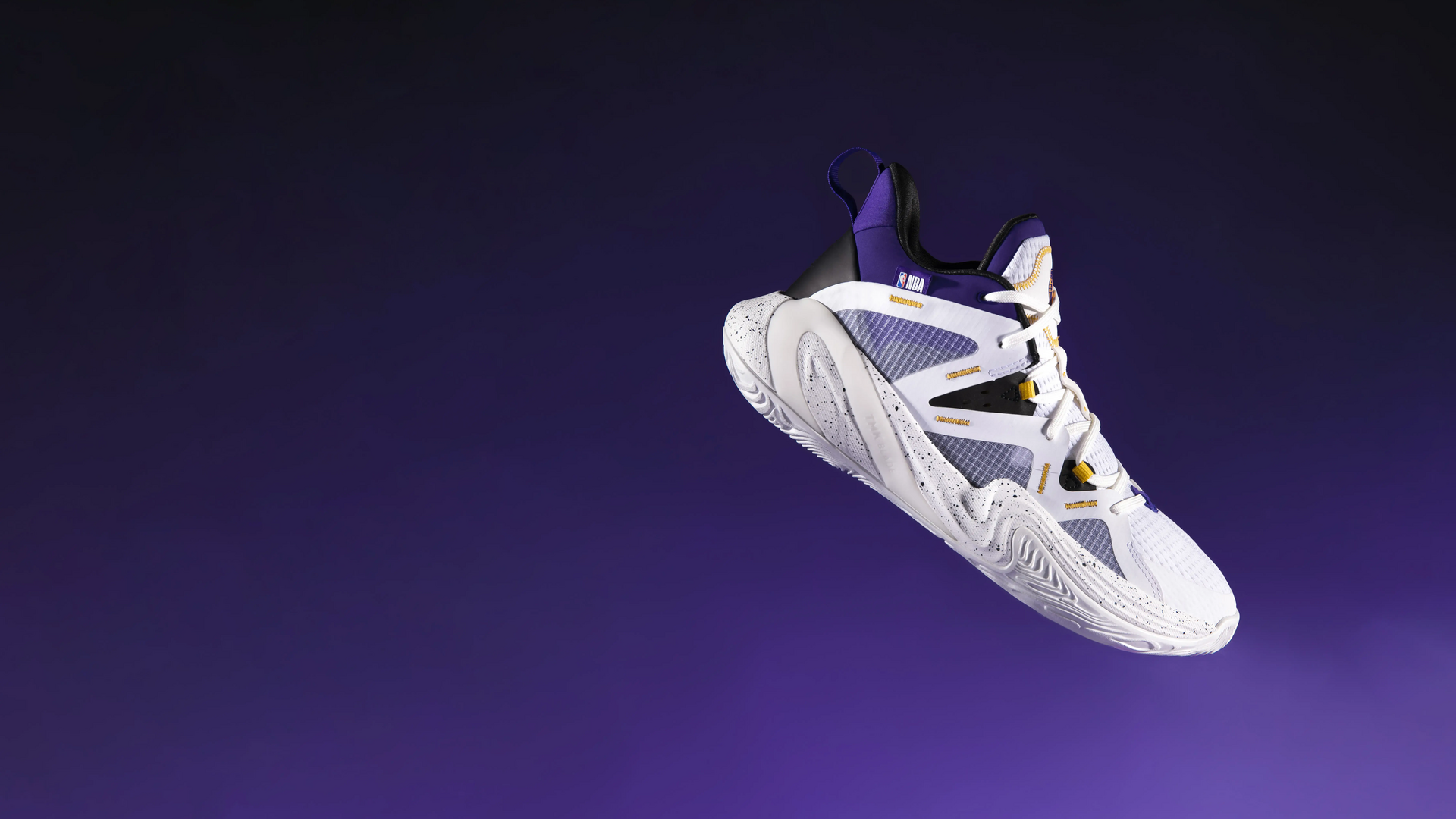 CHAUSSURES DE BASKETBALL LOS ANGELES LAKERS HOMME/FEMME -  NBA MID-3 BLANC