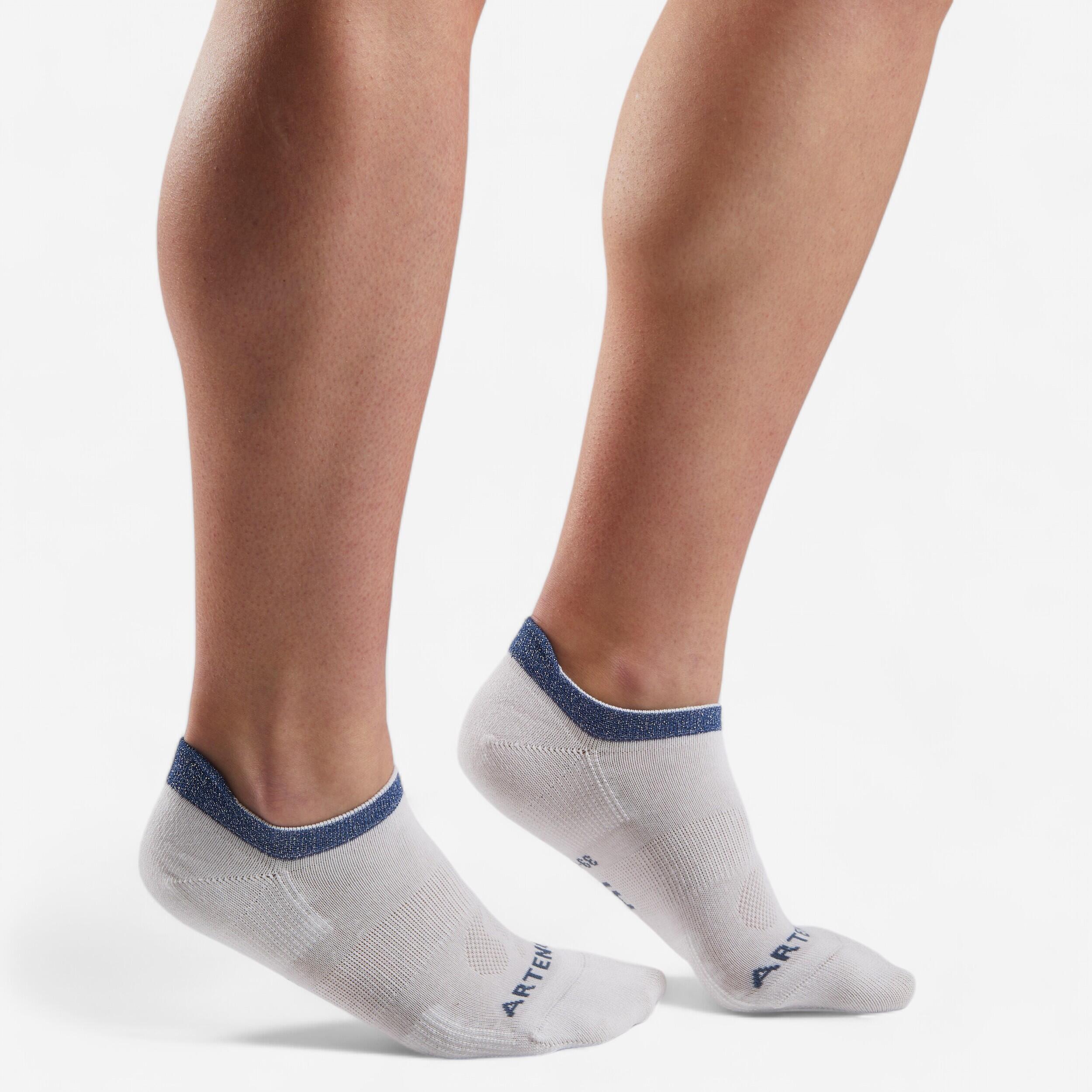 Meias de Desporto Algodão Bio Curtas RS 160 Branco Brilhantes Azul o par