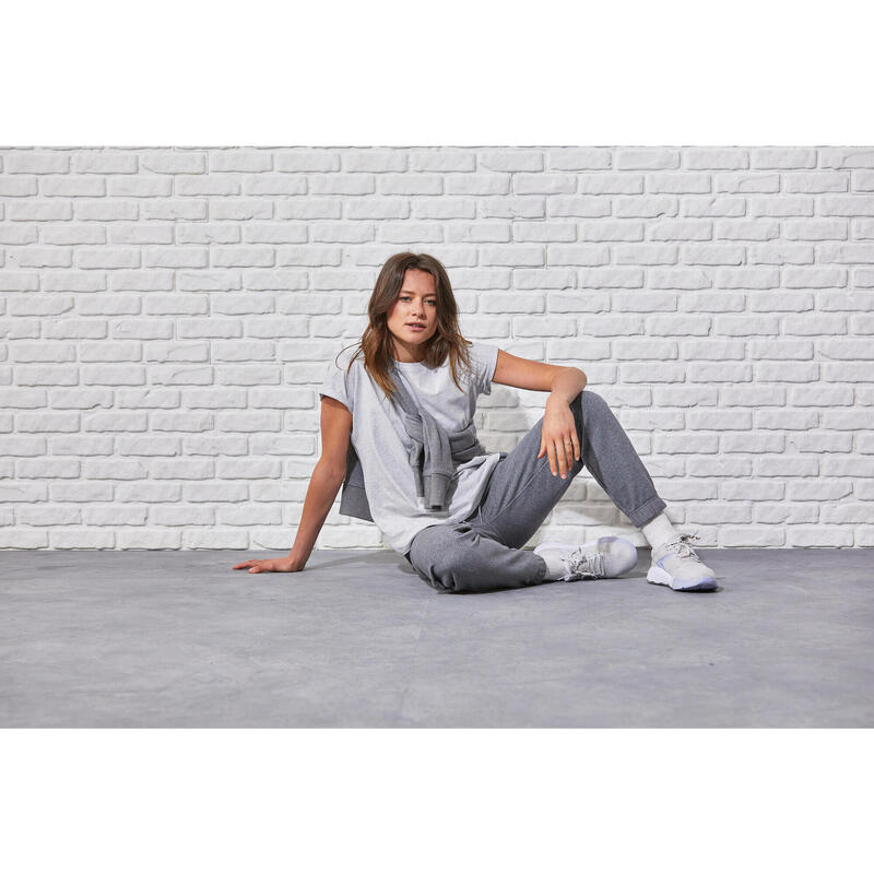 Pantalon Regular Fitness Femme - 500 Essentials gris