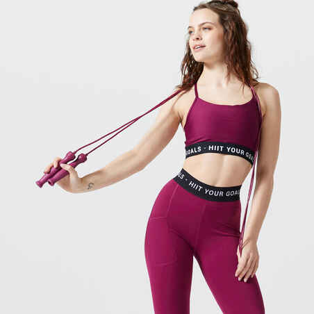 Jump Rope with Rubber Handles 3 m Adjustable Length - Fuchsia