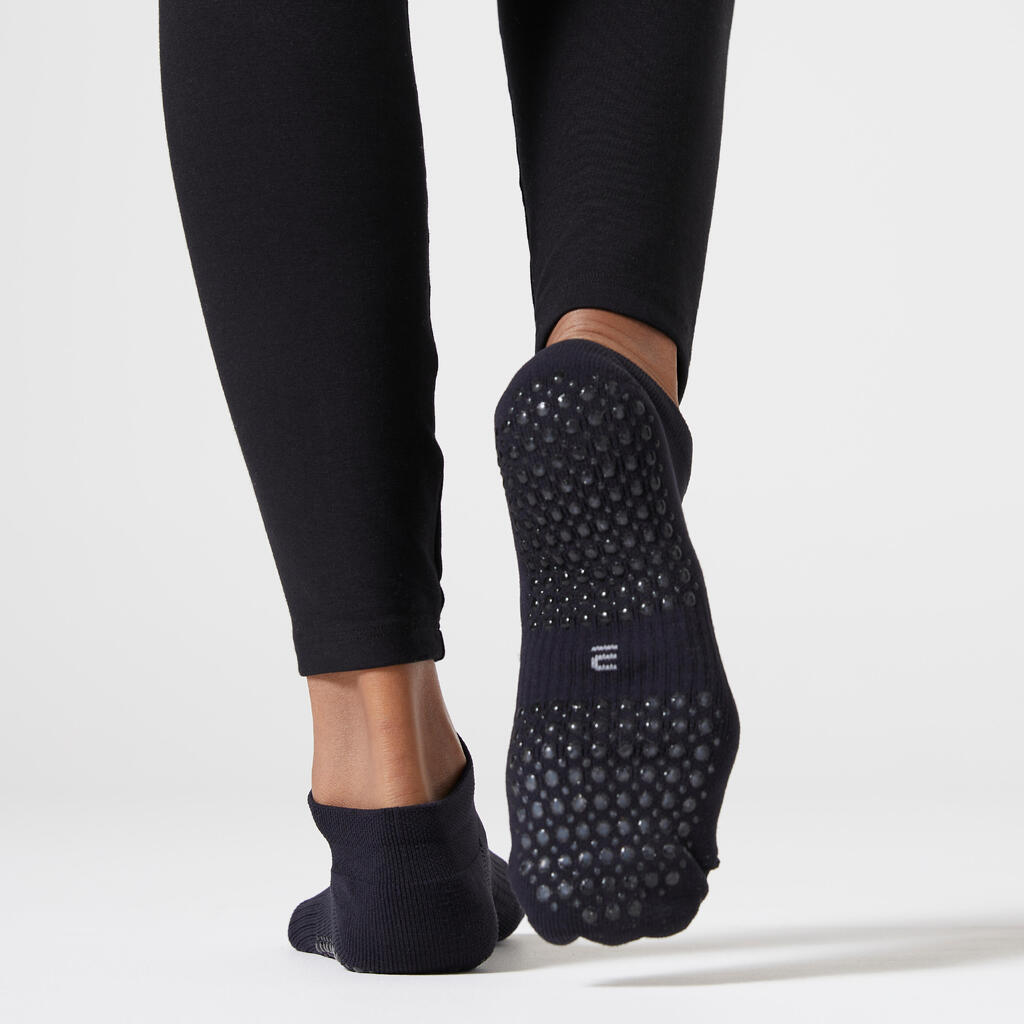Čarape za fitness 500 protuklizne ženske crne 